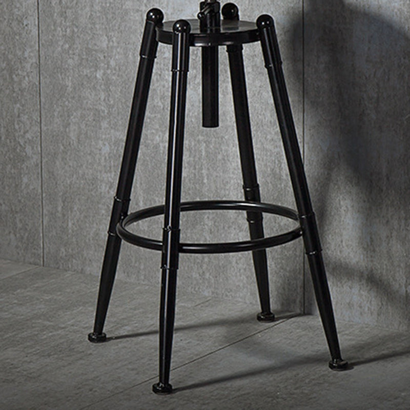 Solid Wood Counter Stool Industrial Adjustable Height Stool for Living Room
