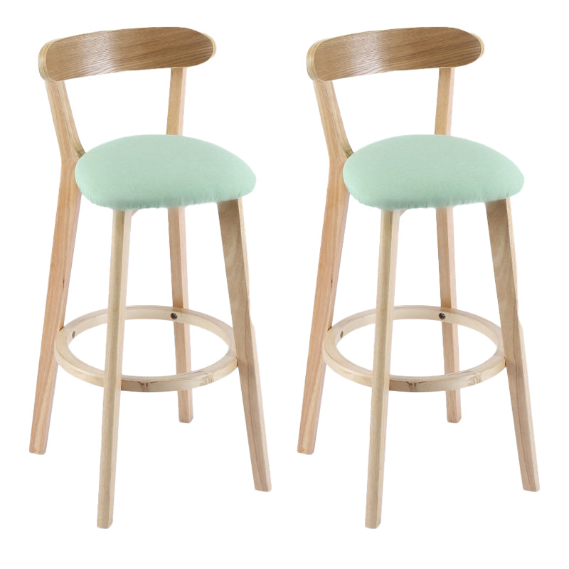 Contemporary Wooden Counter Height Stools Cushion Bar Stool for Indoor