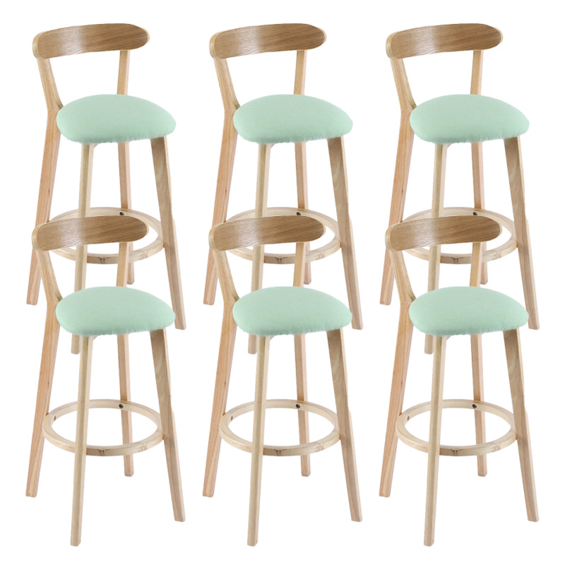Contemporary Wooden Counter Height Stools Cushion Bar Stool for Indoor