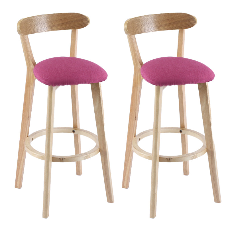 Contemporary Wooden Counter Height Stools Cushion Bar Stool for Indoor