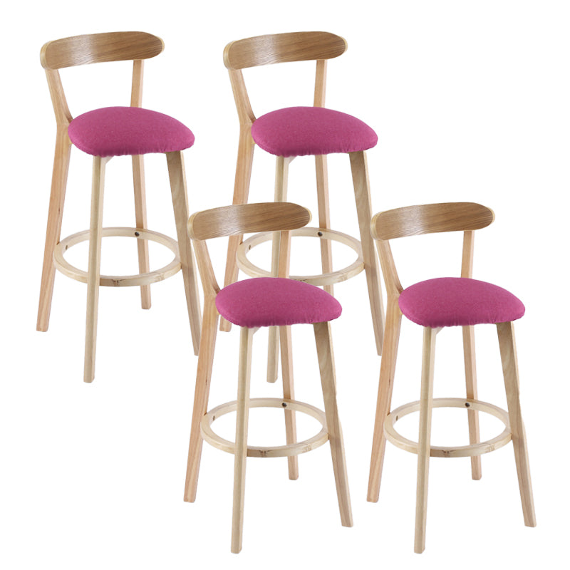 Contemporary Wooden Counter Height Stools Cushion Bar Stool for Indoor