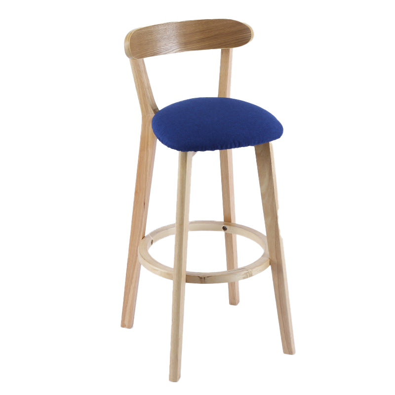 Contemporary Wooden Counter Height Stools Cushion Bar Stool for Indoor
