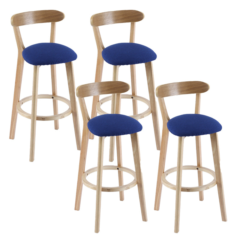 Contemporary Wooden Counter Height Stools Cushion Bar Stool for Indoor