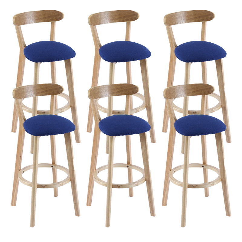 Contemporary Wooden Counter Height Stools Cushion Bar Stool for Indoor