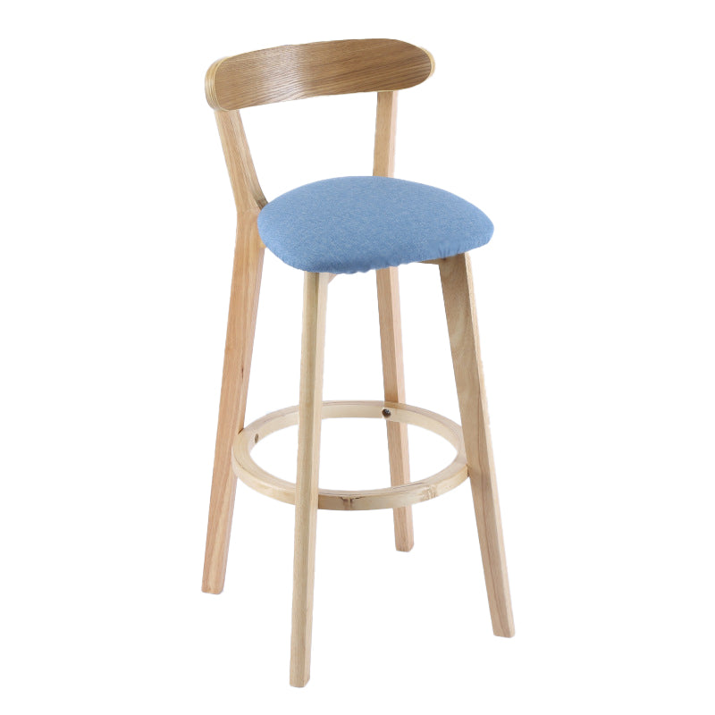 Contemporary Wooden Counter Height Stools Cushion Bar Stool for Indoor