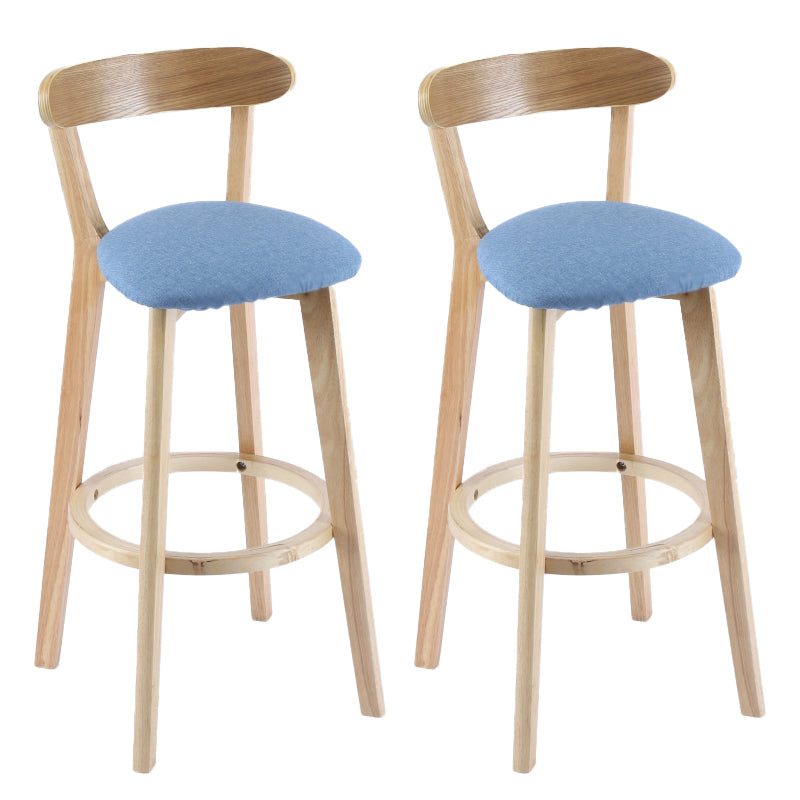 Contemporary Wooden Counter Height Stools Cushion Bar Stool for Indoor