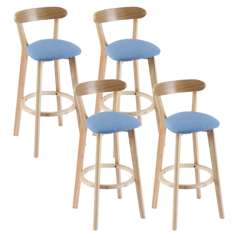 Contemporary Wooden Counter Height Stools Cushion Bar Stool for Indoor