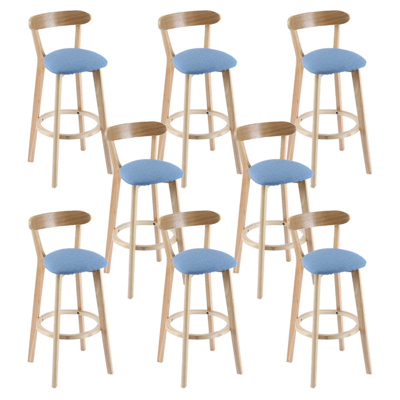 Contemporary Wooden Counter Height Stools Cushion Bar Stool for Indoor