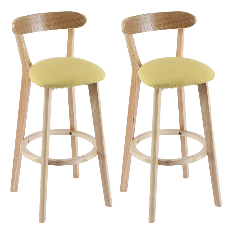 Contemporary Wooden Counter Height Stools Cushion Bar Stool for Indoor