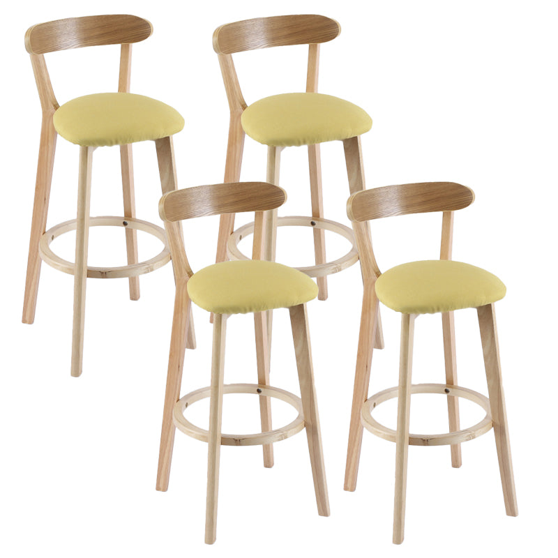 Contemporary Wooden Counter Height Stools Cushion Bar Stool for Indoor