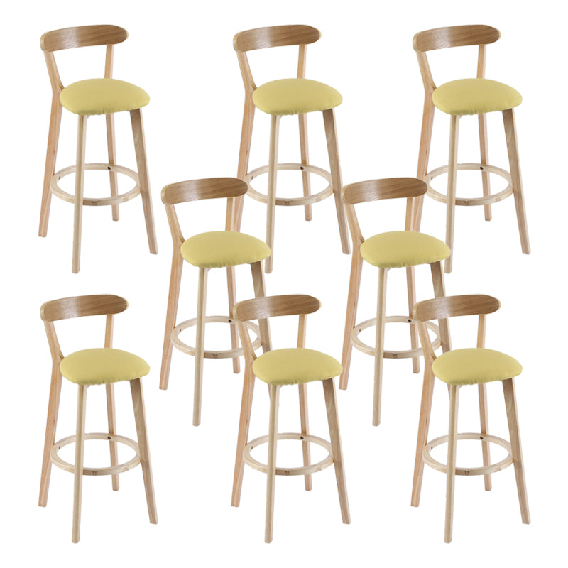 Contemporary Wooden Counter Height Stools Cushion Bar Stool for Indoor