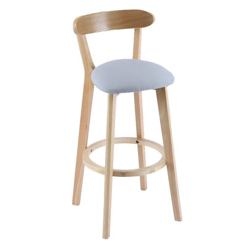 Contemporary Wooden Counter Height Stools Cushion Bar Stool for Indoor
