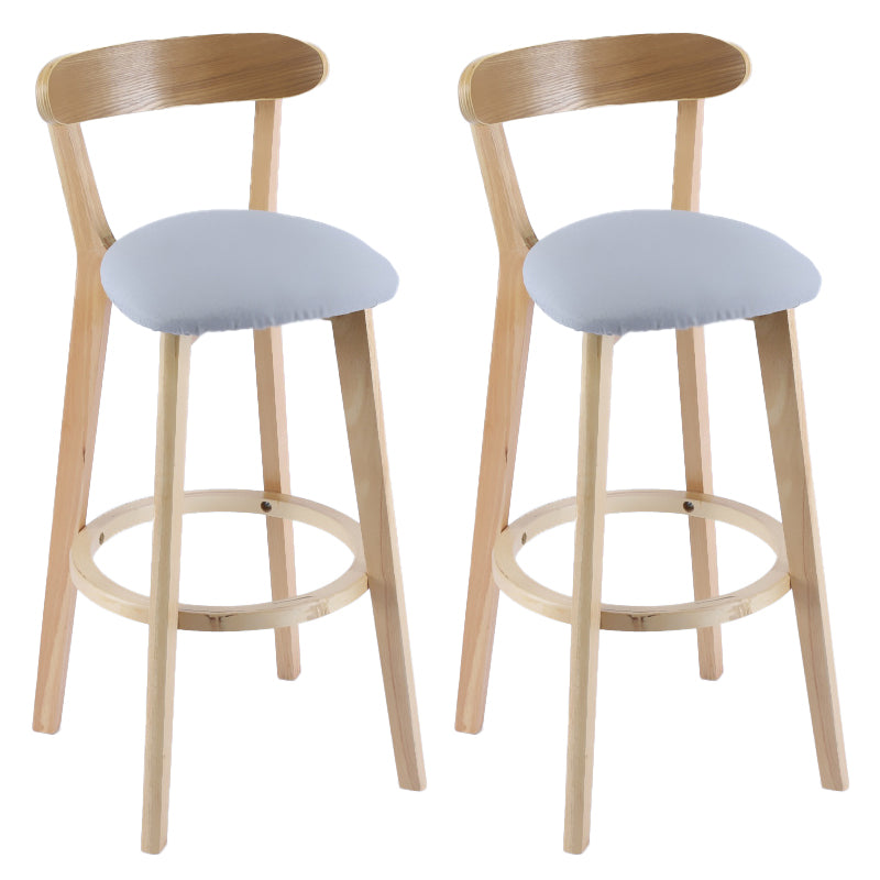 Contemporary Wooden Counter Height Stools Cushion Bar Stool for Indoor