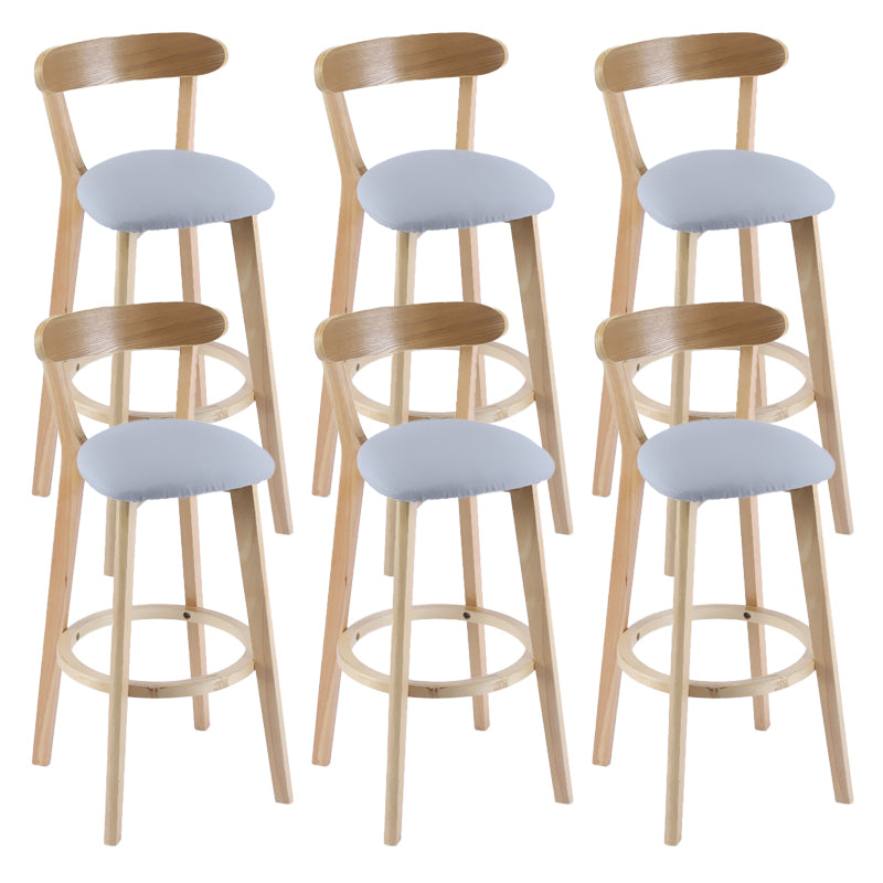 Contemporary Wooden Counter Height Stools Cushion Bar Stool for Indoor