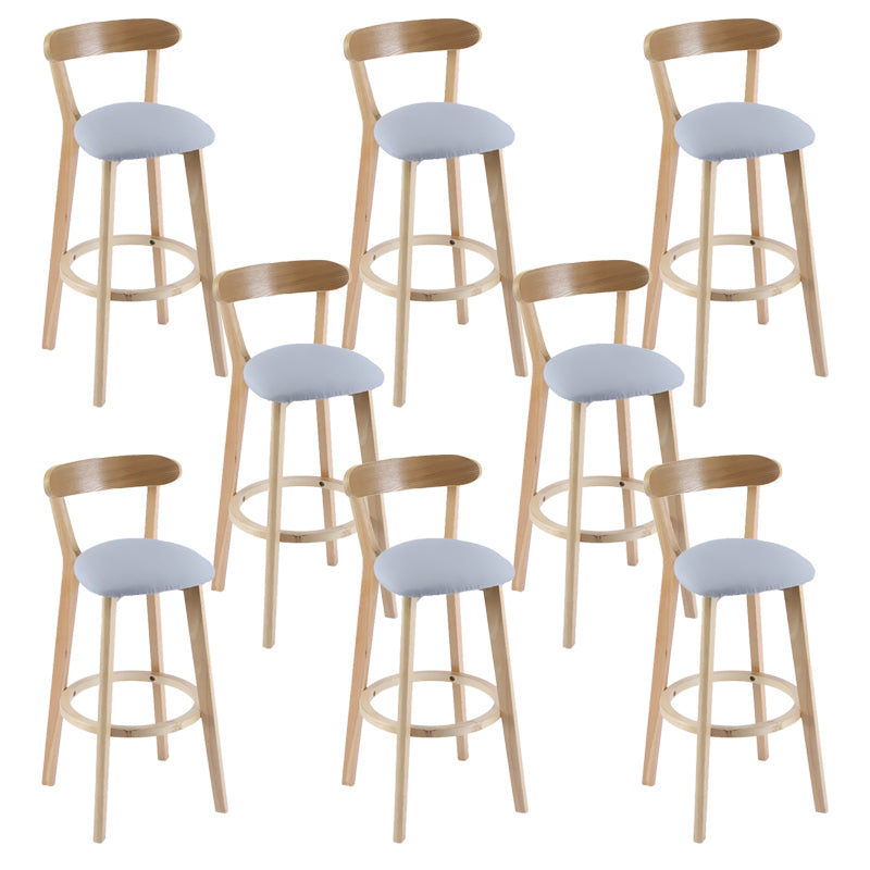 Contemporary Wooden Counter Height Stools Cushion Bar Stool for Indoor