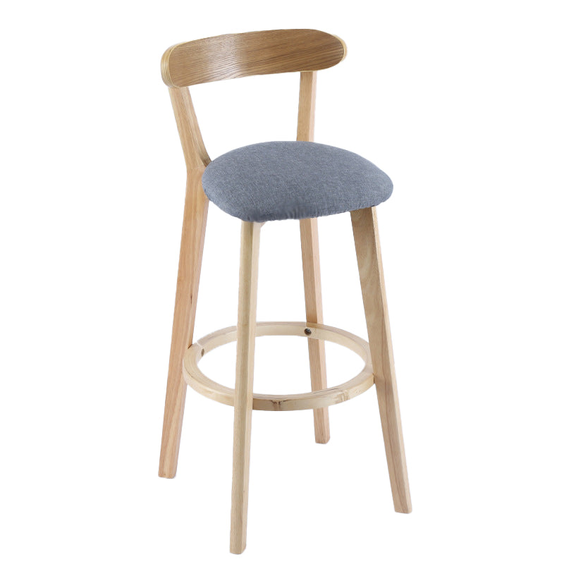 Contemporary Wooden Counter Height Stools Cushion Bar Stool for Indoor