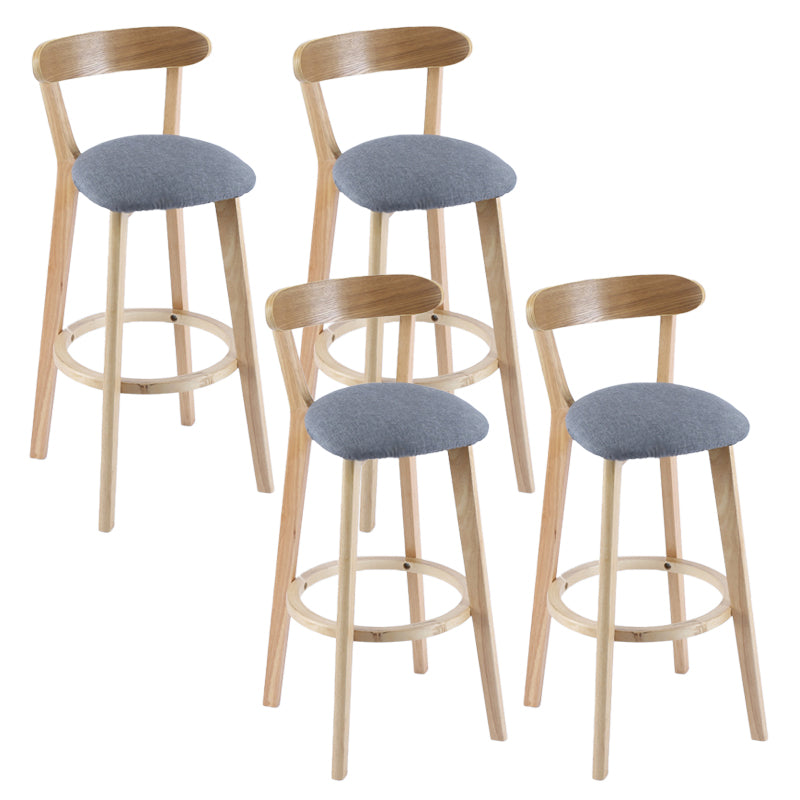 Contemporary Wooden Counter Height Stools Cushion Bar Stool for Indoor