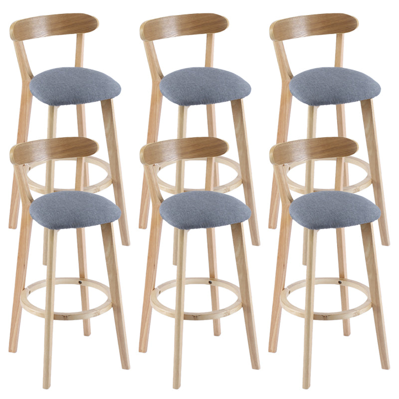 Contemporary Wooden Counter Height Stools Cushion Bar Stool for Indoor