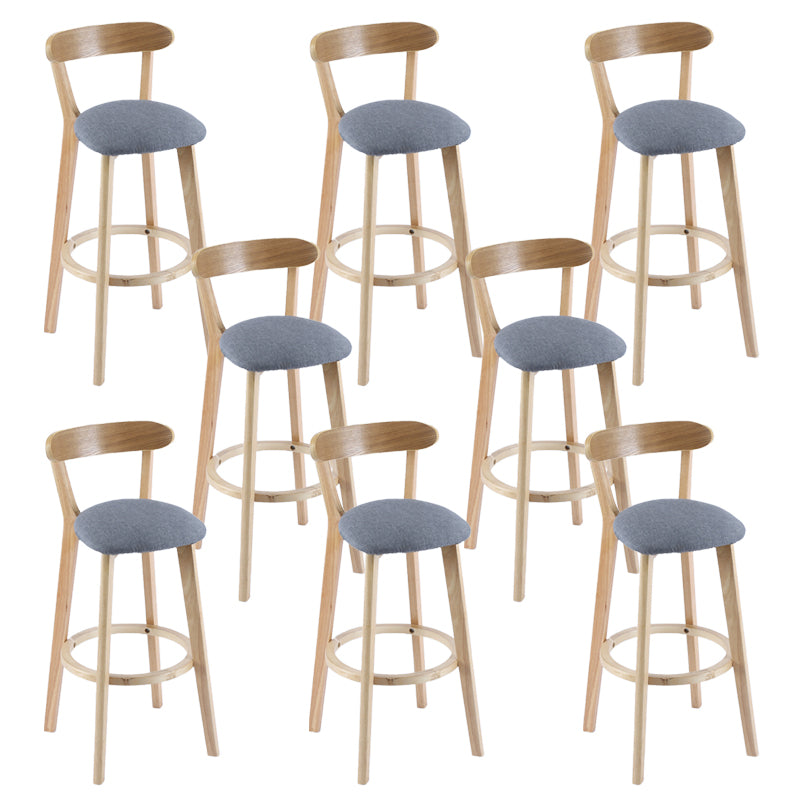 Contemporary Wooden Counter Height Stools Cushion Bar Stool for Indoor