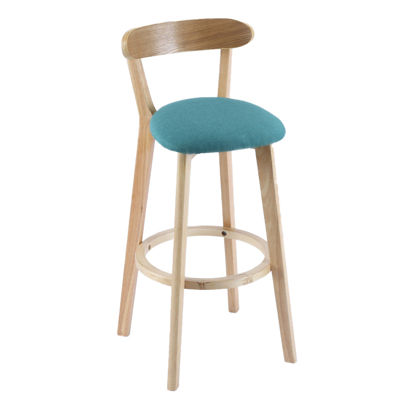 Contemporary Wooden Counter Height Stools Cushion Bar Stool for Indoor
