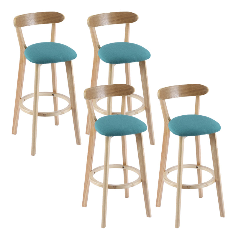 Contemporary Wooden Counter Height Stools Cushion Bar Stool for Indoor