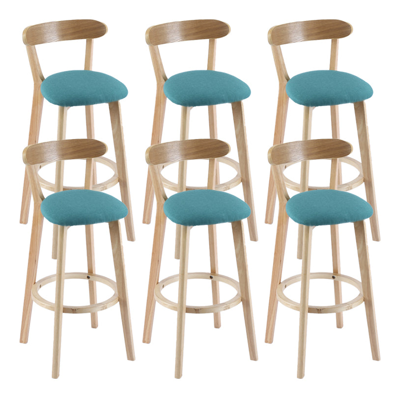 Contemporary Wooden Counter Height Stools Cushion Bar Stool for Indoor