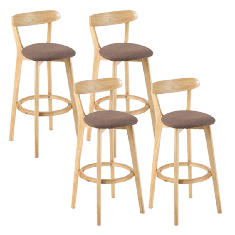 Contemporary Wooden Counter Height Stools Cushion Bar Stool for Indoor