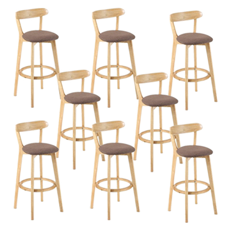 Contemporary Wooden Counter Height Stools Cushion Bar Stool for Indoor