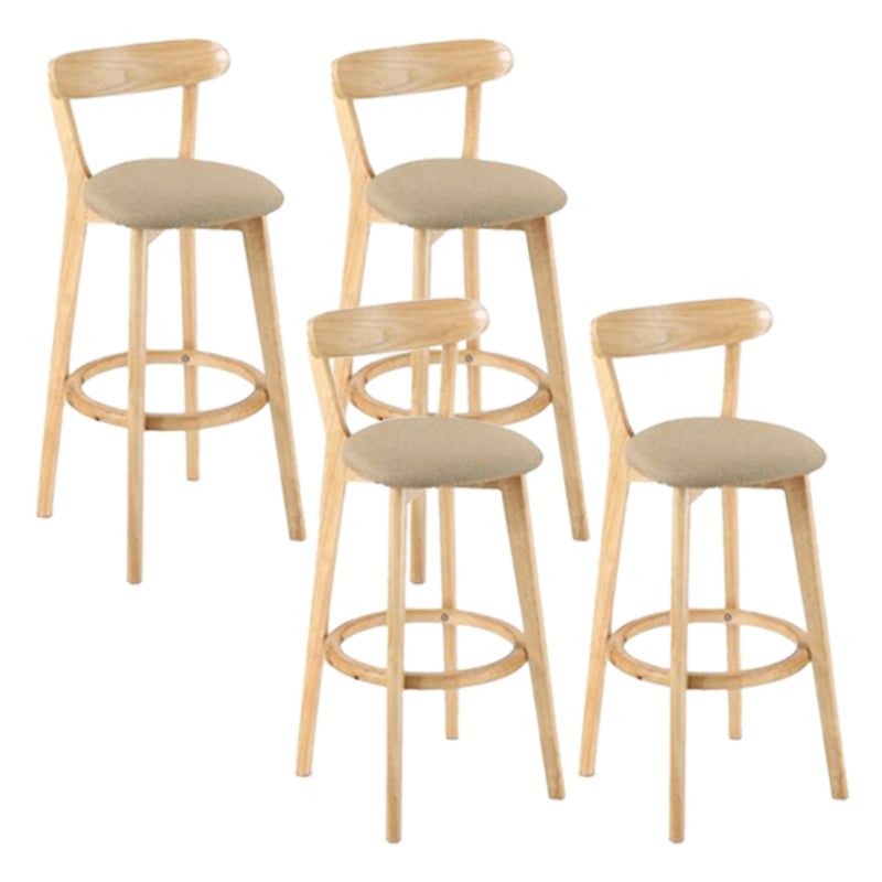 Contemporary Wooden Counter Height Stools Cushion Bar Stool for Indoor
