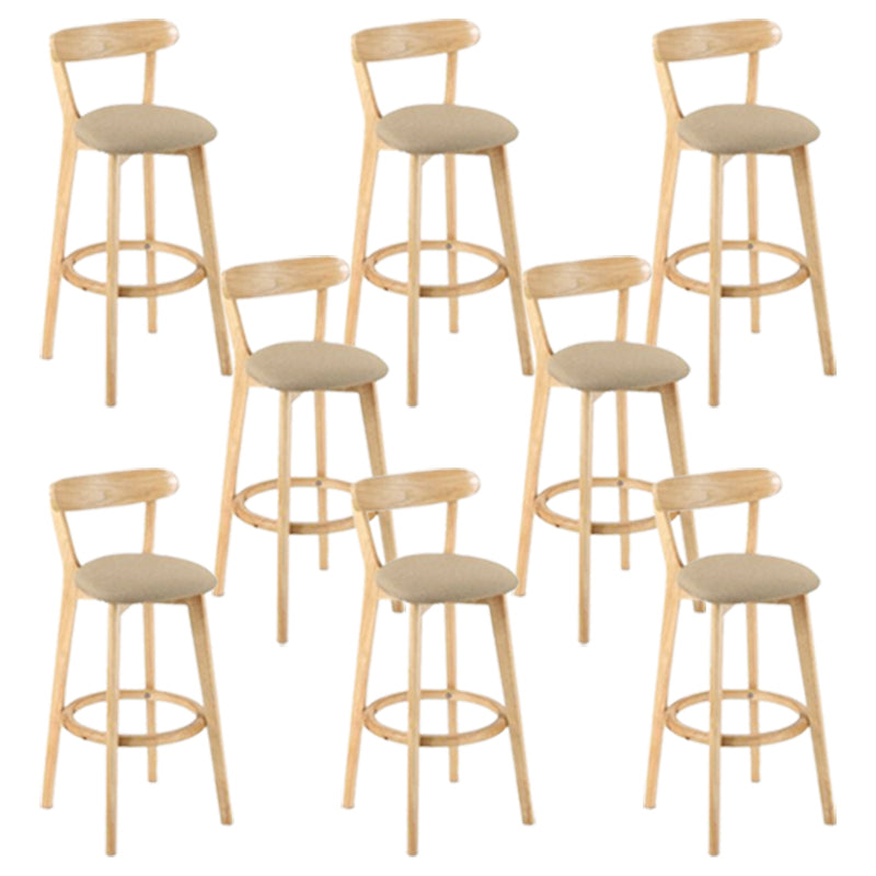 Contemporary Wooden Counter Height Stools Cushion Bar Stool for Indoor