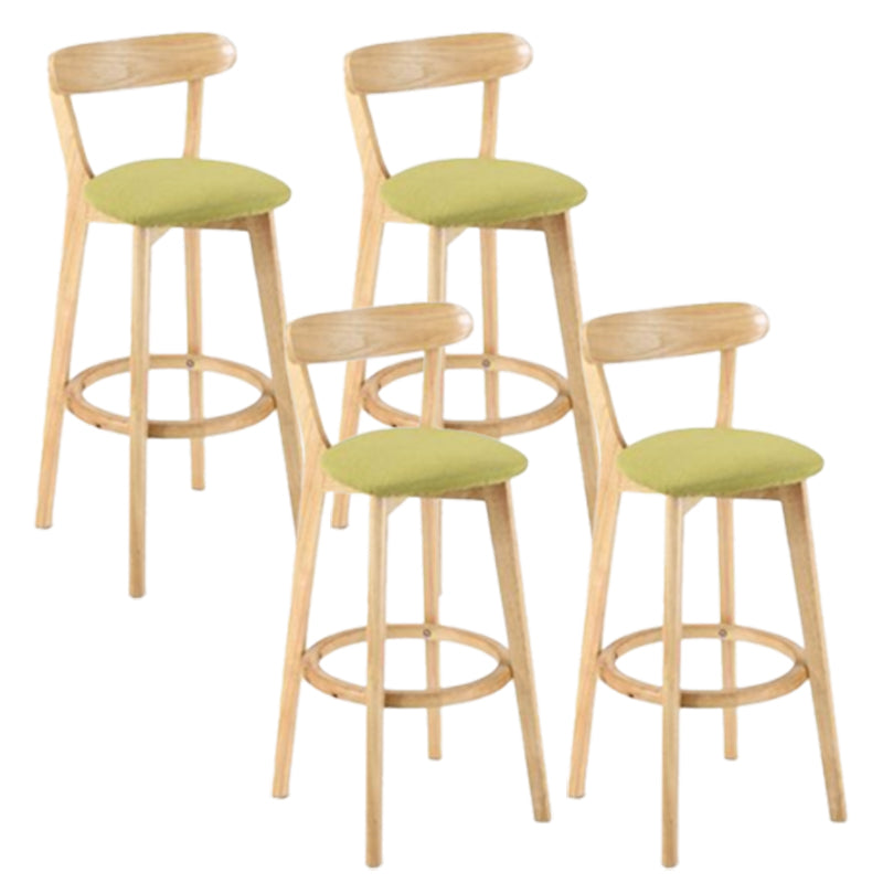 Contemporary Wooden Counter Height Stools Cushion Bar Stool for Indoor