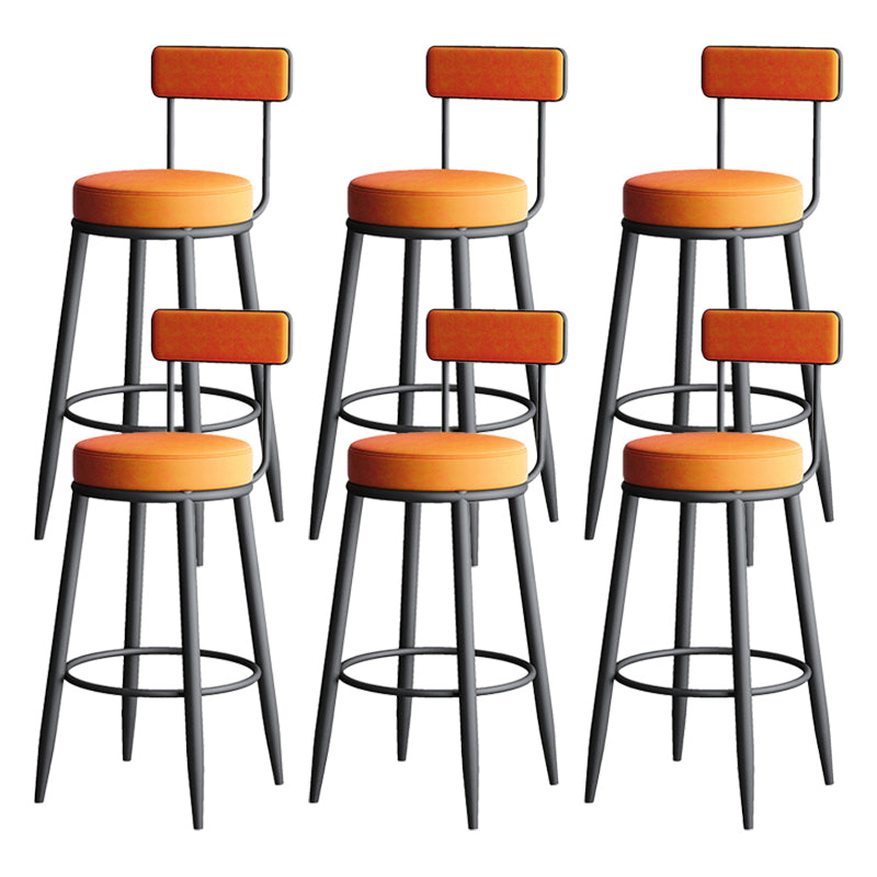 Faux Leather Armless Counter Stool Glam Style Low Back Bar Stool for Indoor