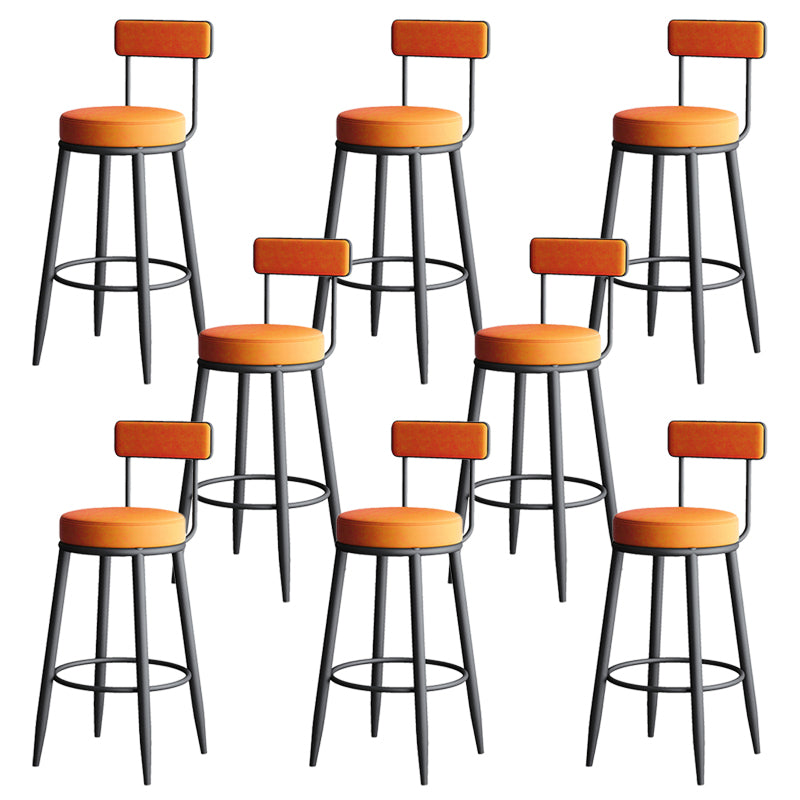 Faux Leather Armless Counter Stool Glam Style Low Back Bar Stool for Indoor