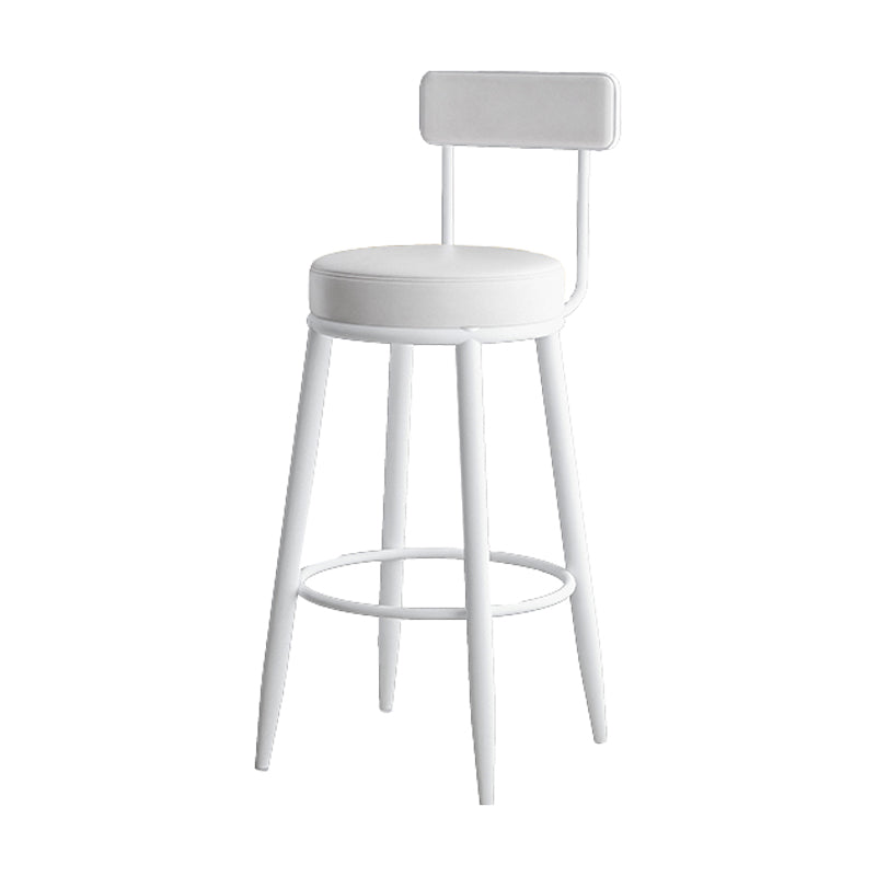 Faux Leather Armless Counter Stool Glam Style Low Back Bar Stool for Indoor