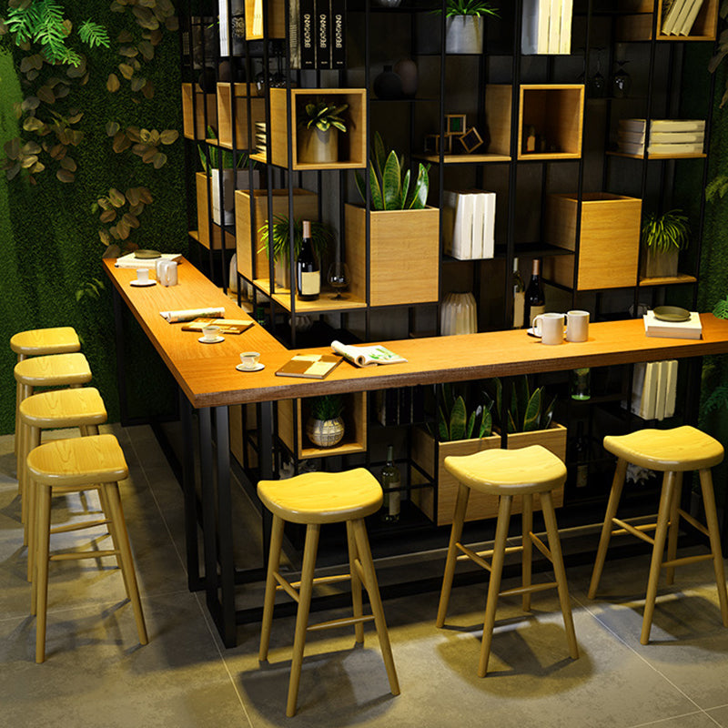 Industrial Wooden Counter Height Stools Bar Footrest Stool for Indoor