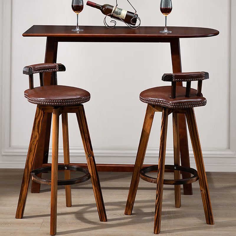 Industrial Wooden Counter Height Stools Round Bar Stool for Bristol