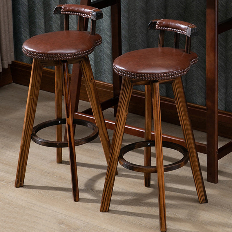 Industrial Wooden Counter Height Stools Round Bar Stool for Bristol