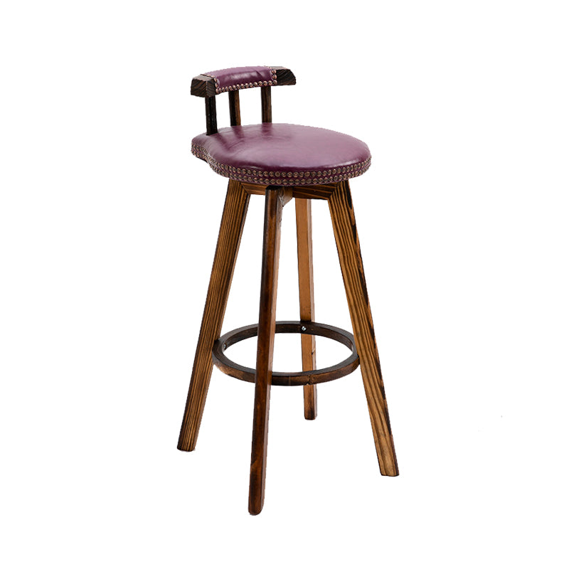 Industrial Wooden Counter Height Stools Round Bar Stool for Bristol