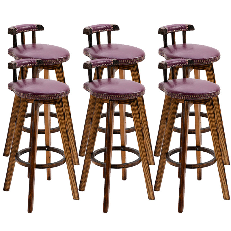 Industrial Wooden Counter Height Stools Round Bar Stool for Bristol