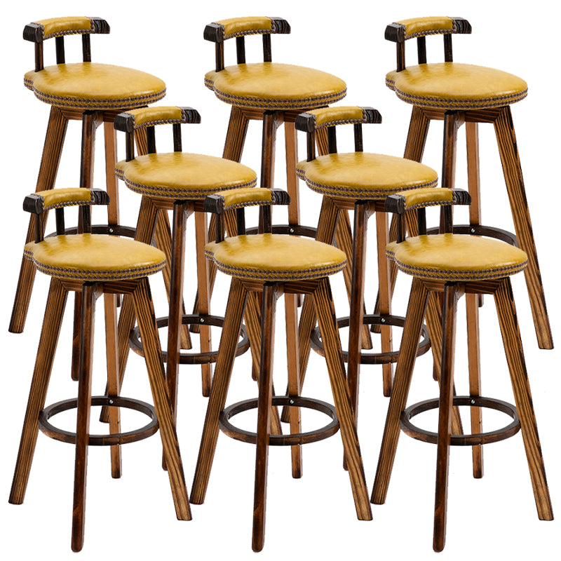 Industrial Wooden Counter Height Stools Round Bar Stool for Bristol