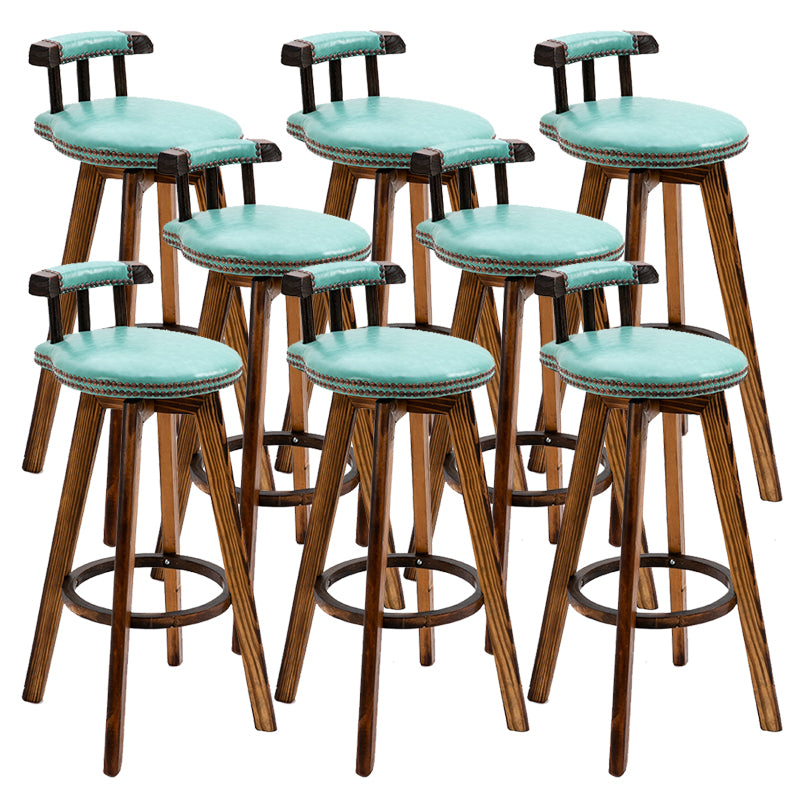 Industrial Wooden Counter Height Stools Round Bar Stool for Bristol