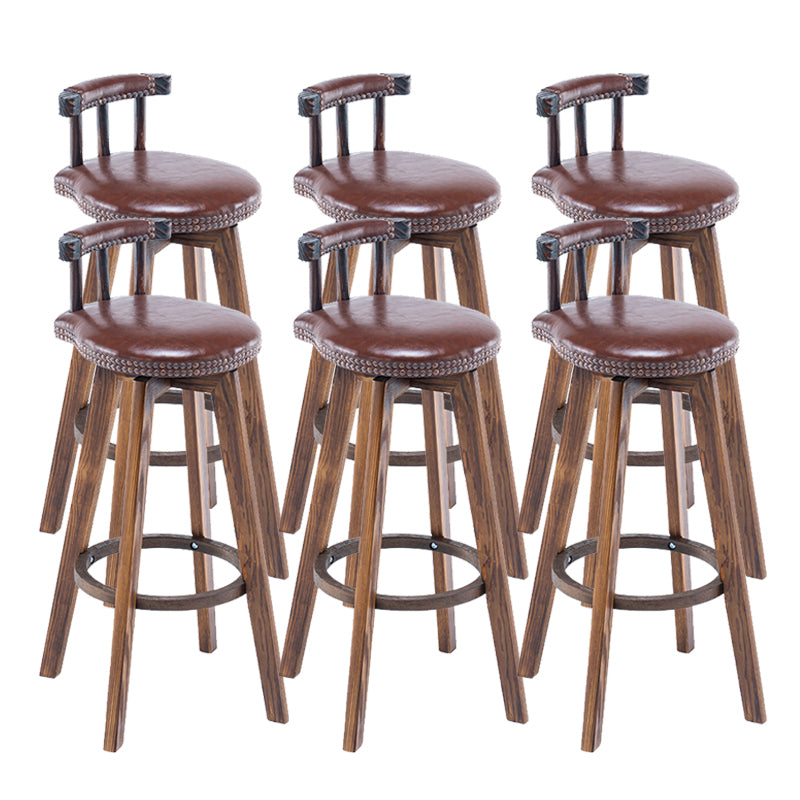 Industrial Wooden Counter Height Stools Round Bar Stool for Bristol