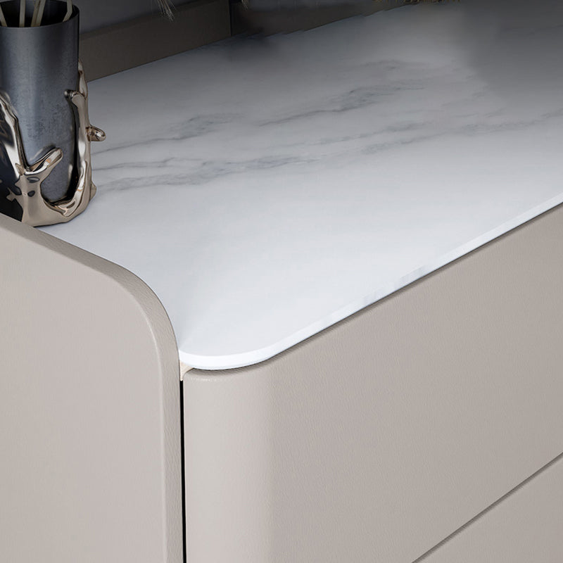 Contemporary 16"W Stone Chest Bedroom Storage Chest with Drawers