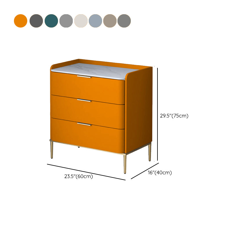 Contemporary 16"W Stone Chest Bedroom Storage Chest with Drawers