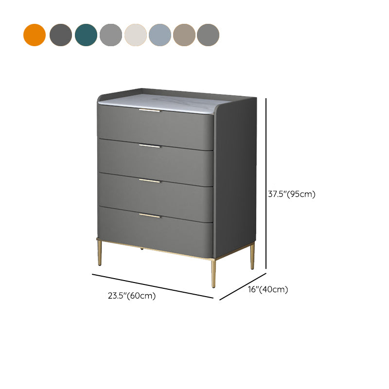 Contemporary 16"W Stone Chest Bedroom Storage Chest with Drawers