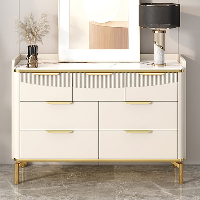 Glam Stone 16"Wide Storage Chest Bedroom Chest in White with Drawers