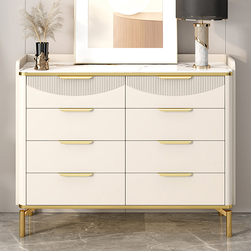 Glam Stone 16"Wide Storage Chest Bedroom Chest in White with Drawers