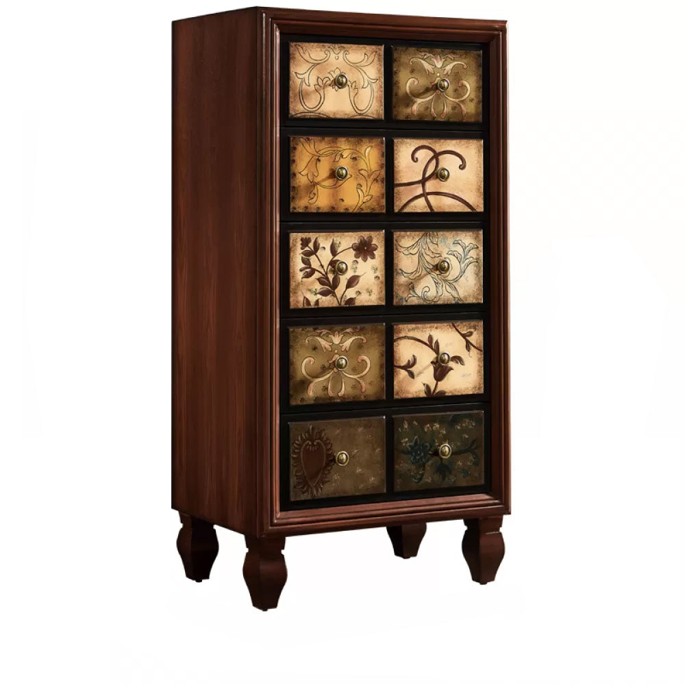 American Traditional Storage Chest Dresser Wooden Storage Chest with Drawers