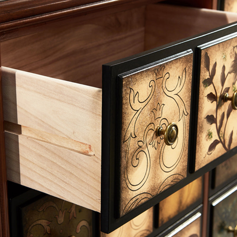 American Traditional Storage Chest Dresser Wooden Storage Chest with Drawers