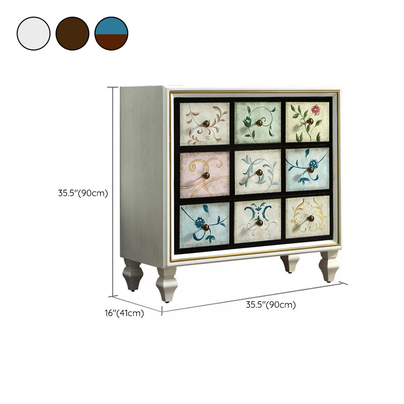 American Traditional Storage Chest Dresser Wooden Storage Chest with Drawers